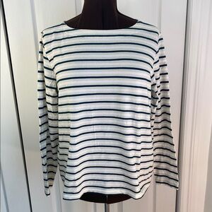 2 for $25 - Cleo Cotton Spandex Double Sided Striped Long Sleeve Top, XXL Plus
